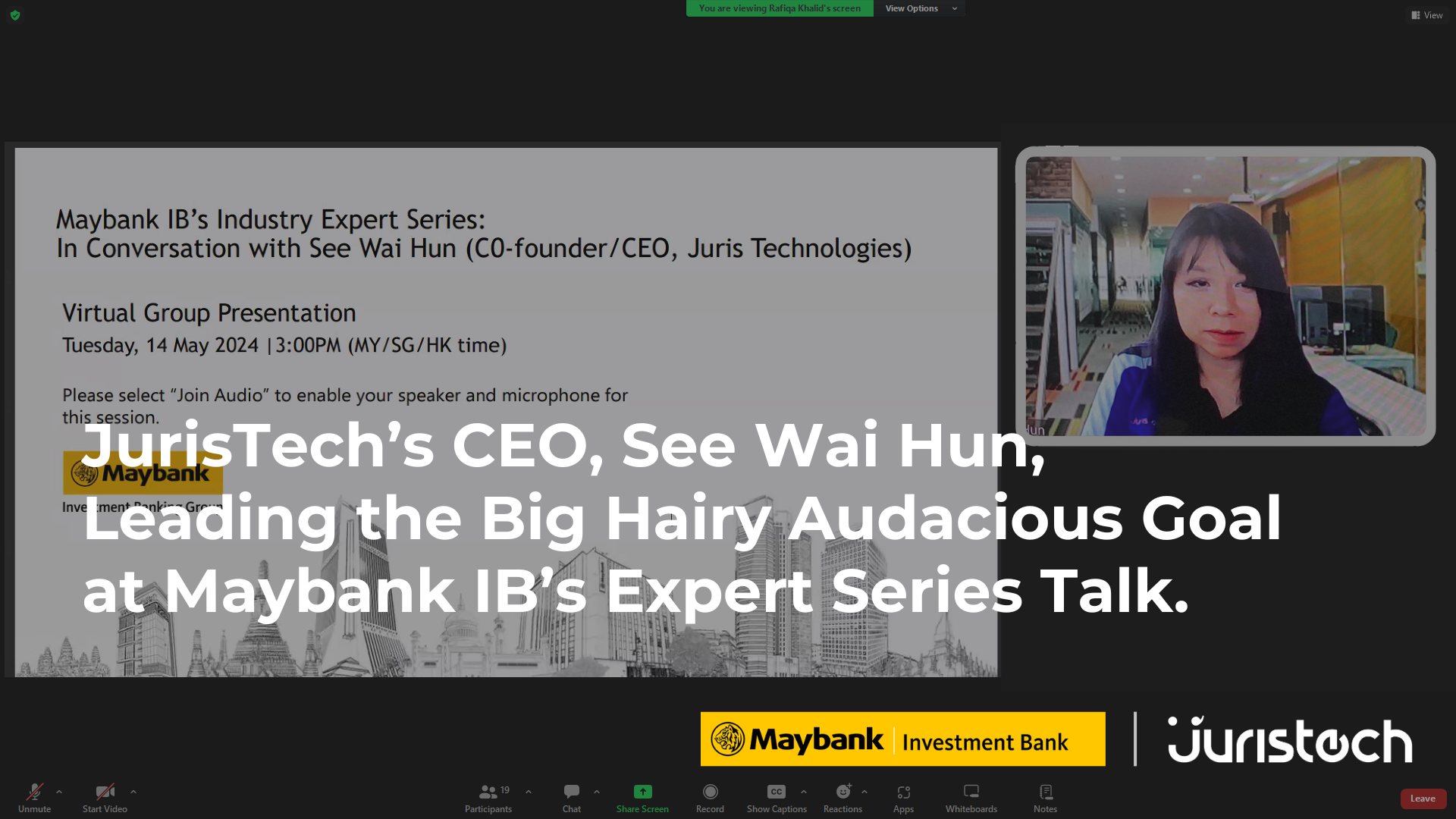 [Headline] JurisTech’s CEO, See Wai Hun, Leading the Big Hairy Audacious Goal at Maybank IB’s Expert Series Talk Banner Image