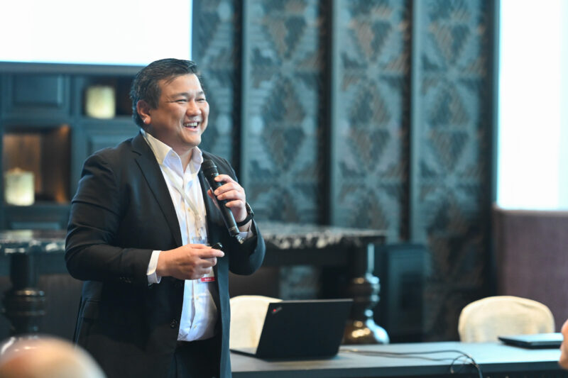 Naaman Lee, COO of JurisTech giving a presentation at IBM’s Financial Services Roundtable in Thailand