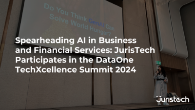 See Wai Hun giving a presentation on AI in business and financial services.