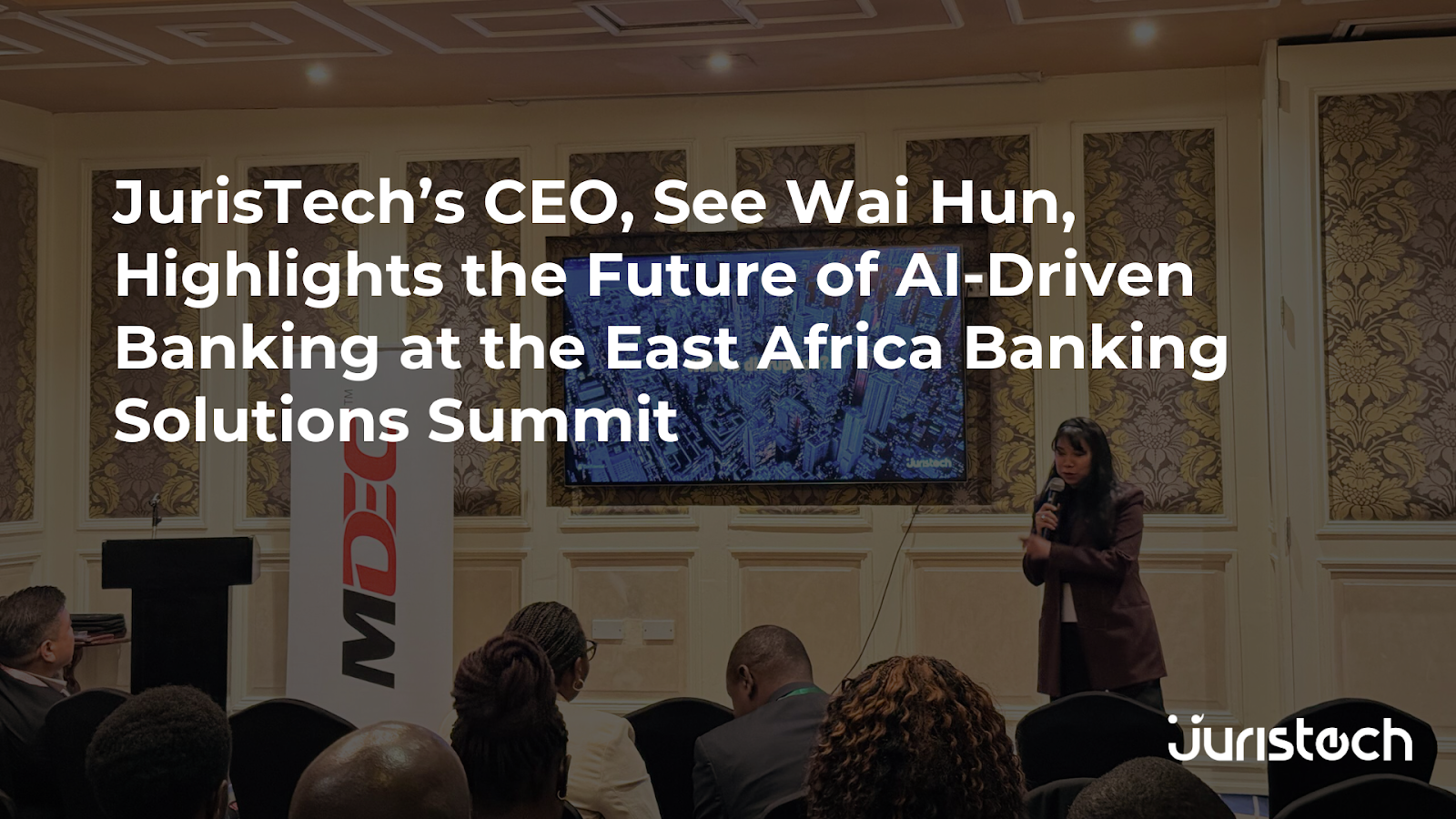 JurisTech's CEO presenting at East Africa Banking Solutions Summit