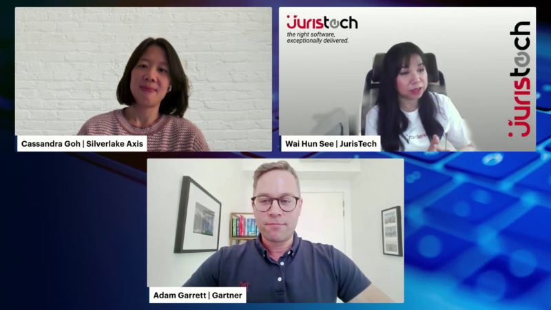 JurisTech's CEO See Wai Hun speaking at Gartner Agentic AI Briefing with Gartner's Regional VP Adam Garrett and Silverlake Axis Group's CEO Cassandra Goh