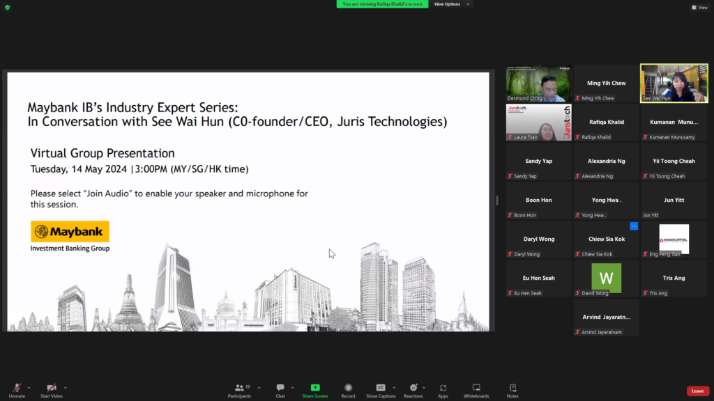 Wai Hun Presenting at MayBank Investment Banking Industry Expert Series Talk