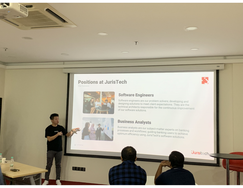 JurisTech HR Manager, Khai Chy, speaking during the Universitas Gadjah Mada industry visit